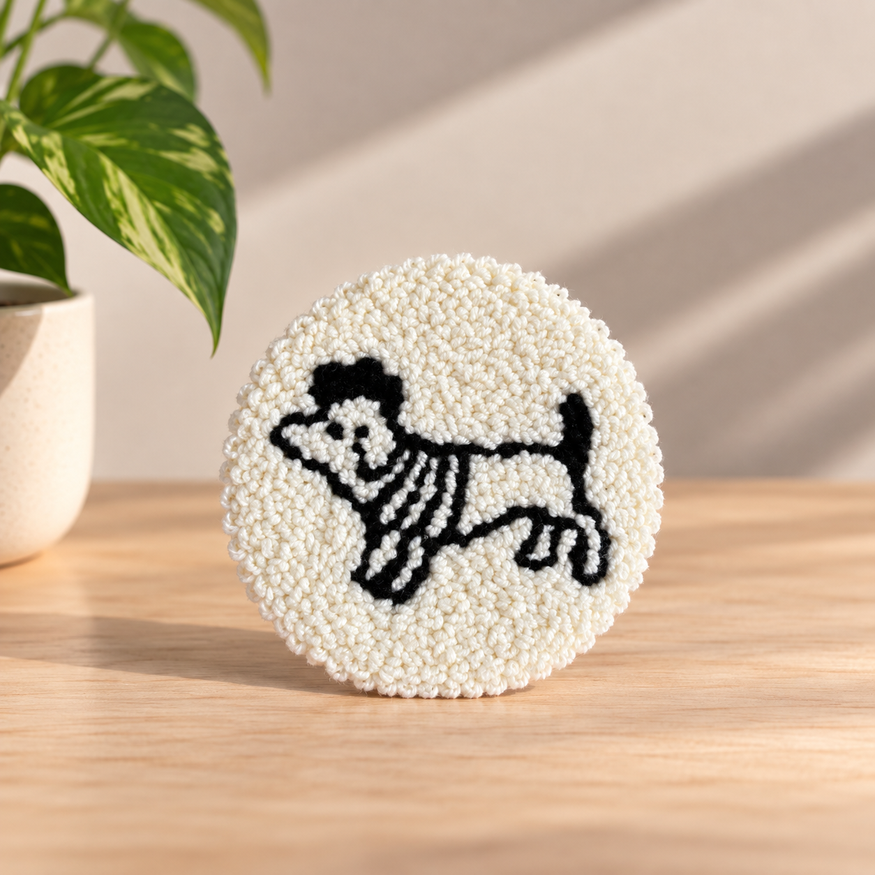 Parisian Dog Rug Mug Coaster