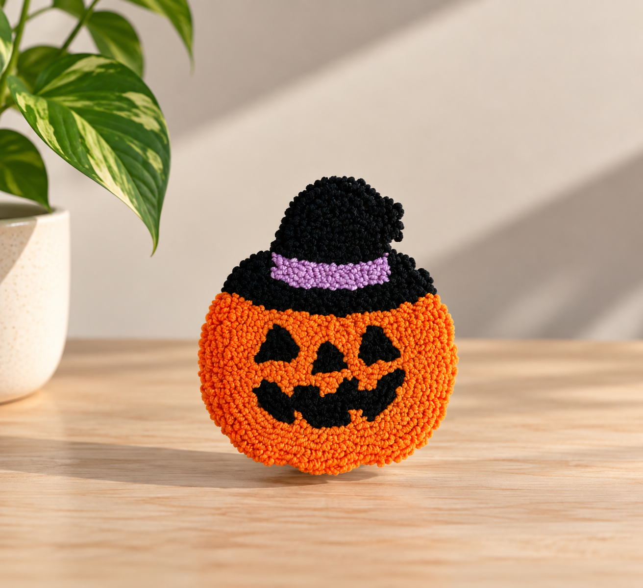 Not so Scary Pumpkin Rug Mug Coaster